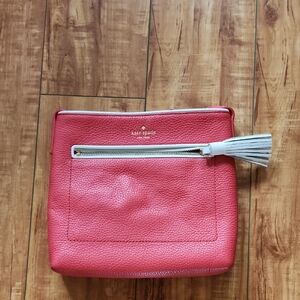 Kate Spade Pink Leather Shoulder Bag with White Tassel